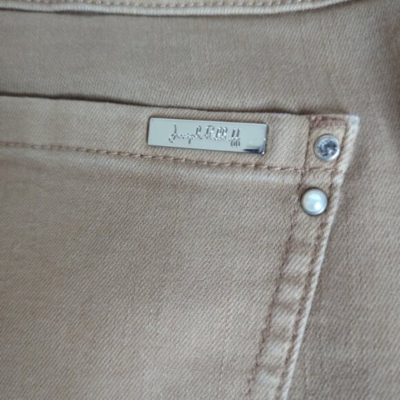 Joseph Ribkoff Tan Raw Hem Ankle Jeans - Picture 12 of 13